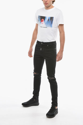 Jeans Slim Fit con Strappi 14cm 
