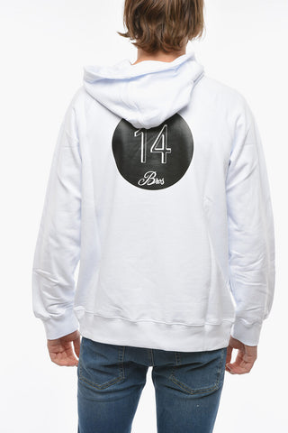 Felpa Hoodie con Maxi Stampa sul Retro a Contrasto