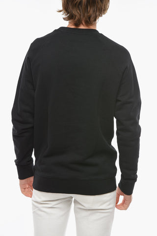 Cotton Crew-Neck Sweatshirt with Maxi Front Print