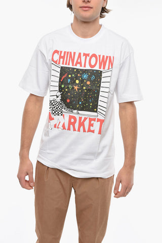 Front Printed Crew-neck WINDOW T-Shirt