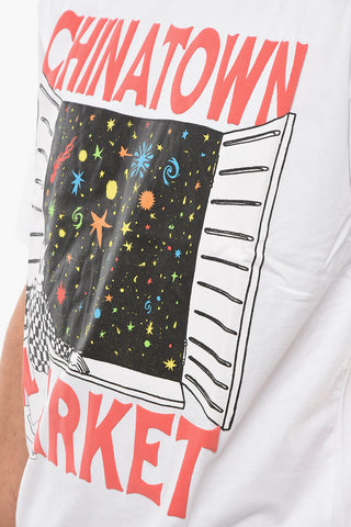 Front Printed Crew-neck WINDOW T-Shirt
