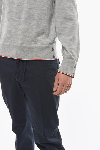 Cashmere Crew-neck Sweater with Buttons Detail