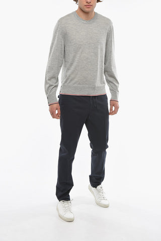 Cashmere Crew-neck Sweater with Buttons Detail