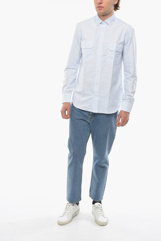 Awning Striped Shirt with Double Breast Pocket