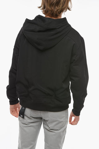 Logo Embroidered Solid Color Sweatshit with Zip Closure