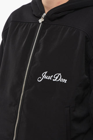 Logo Embroidered Solid Color Sweatshit with Zip Closure