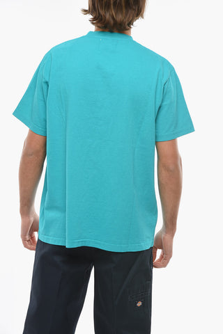Logo Printed Solid Color Crew-neck T-Shirt