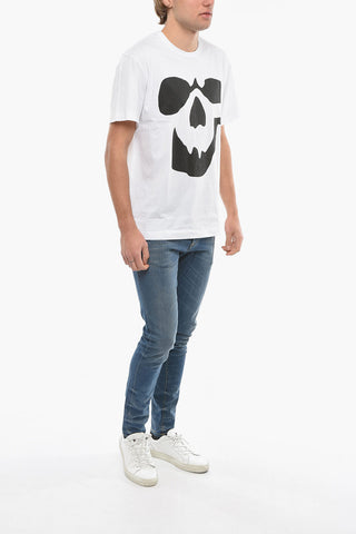 HOMME PLUS Skull Printed Crew-Neck T-shirt