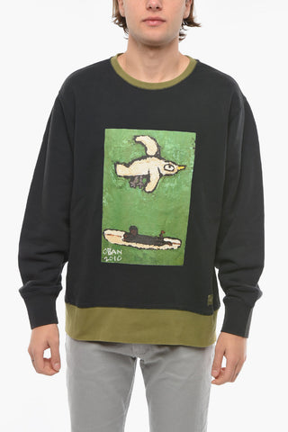 VAULT NIGEL CABOURN Contrasting Edges Crew-Neck Sweatshirt