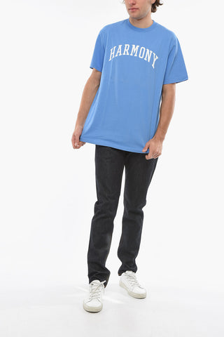 Crew-neck UNIVERSITY T-Shirt with Contrasting Logo Print