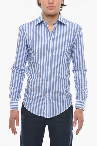 Pencil Striped PAGNO Shirt with Spread Collar