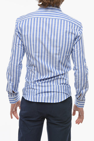 Pencil Striped PAGNO Shirt with Spread Collar