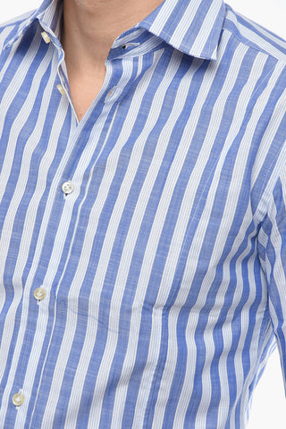 Pencil Striped PAGNO Shirt with Spread Collar