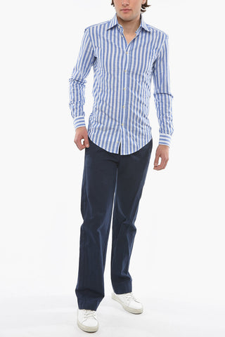 Pencil Striped PAGNO Shirt with Spread Collar