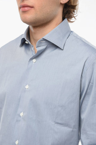 Camicia a Tinta Unita con Collo Francese