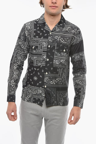 Camicia Casual a Fantasia Paisley in Cotone e Seta