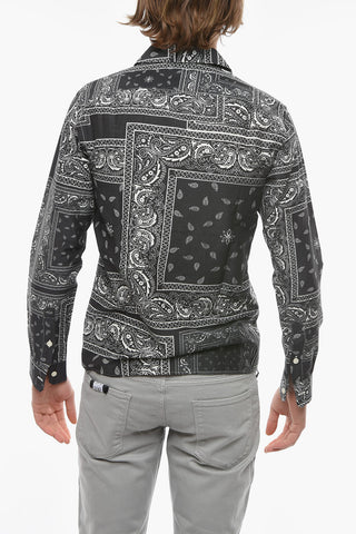 Camicia Casual a Fantasia Paisley in Cotone e Seta