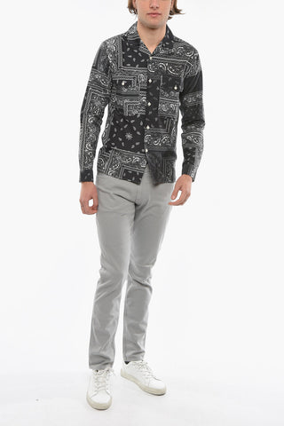 Camicia Casual a Fantasia Paisley in Cotone e Seta