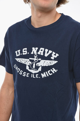 Contrasting Printed Crew-Neck T-shirt