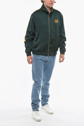 Satin Mock Neck Sweatshirt ACADEMY with Contrasting Side Bands