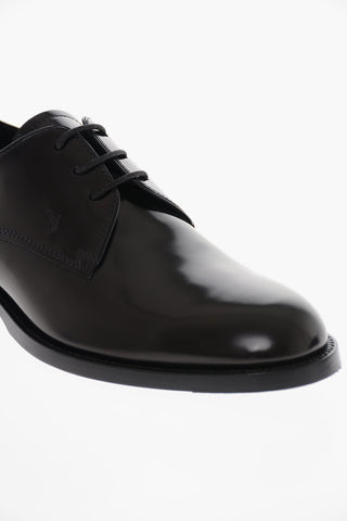Brushed Leather Lace-up Derby Shoes