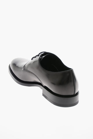 Brushed Leather Lace-up Derby Shoes