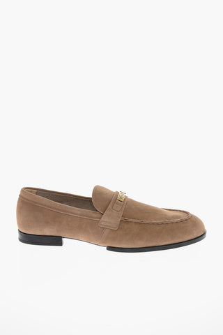 Mocassini in Suede con Piastrina Logata