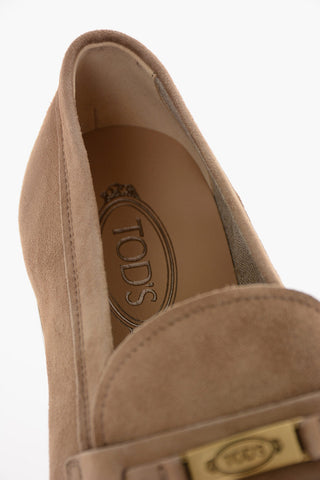 Mocassini in Suede con Piastrina Logata