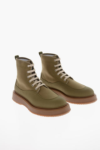 3R Rubber Sole UNTRADITIONAL Recycled Canvas Lace-up Booties