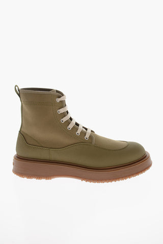 3R Rubber Sole UNTRADITIONAL Recycled Canvas Lace-up Booties