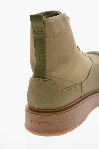 3R Rubber Sole UNTRADITIONAL Recycled Canvas Lace-up Booties