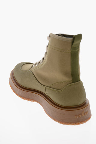 3R Rubber Sole UNTRADITIONAL Recycled Canvas Lace-up Booties