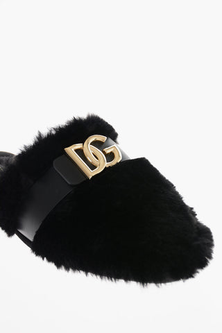 Eco-fur BRAMANTE Slipper Loafers with Metal Monogram
