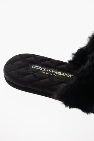 Eco-fur BRAMANTE Slipper Loafers with Metal Monogram