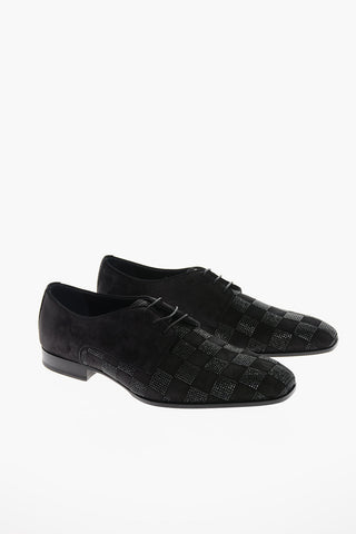 Suede STEFAN Derby Shoes with Rhinestones
