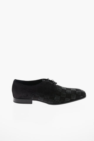 Suede STEFAN Derby Shoes with Rhinestones