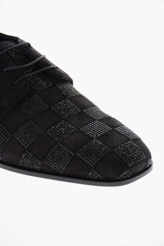 Suede STEFAN Derby Shoes with Rhinestones