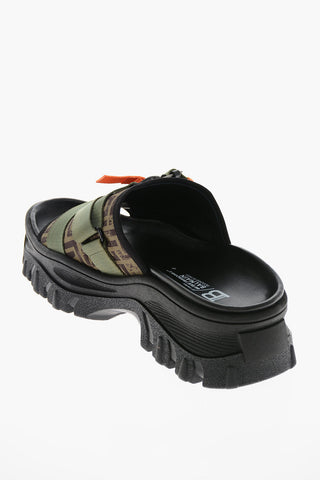 Sandali Slider in Canvas Monogram con Fibbia
