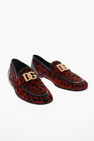 Mocassini ARIOSTO in Cavallino Animalier con Monogram in Metallo