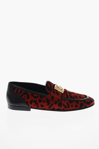 Mocassini ARIOSTO in Cavallino Animalier con Monogram in Metallo