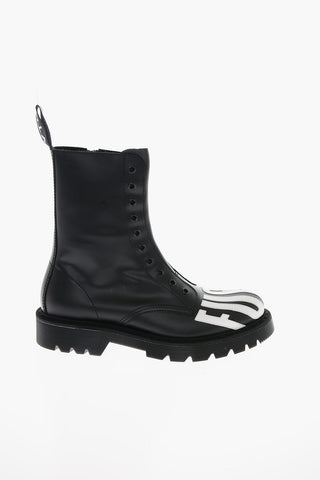 VTMNTS Laceless FUCK OFF Leather Combat Booties