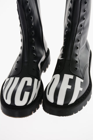 VTMNTS Laceless FUCK OFF Leather Combat Booties