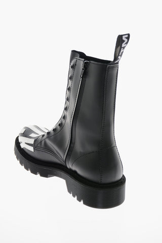 VTMNTS Laceless FUCK OFF Leather Combat Booties