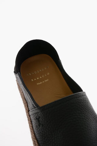 Rope-edged Sole Top Grain Leather Espadrillas