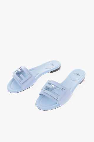 Sliders in Pelle con Fascia Cut-Out Logata