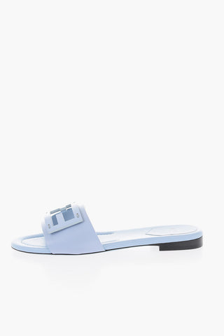 Sliders in Pelle con Fascia Cut-Out Logata