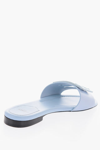 Sliders in Pelle con Fascia Cut-Out Logata