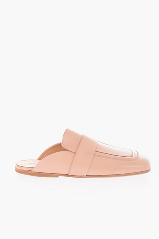 Mules Flat SPATO in Pelle con Suola in Cuoio