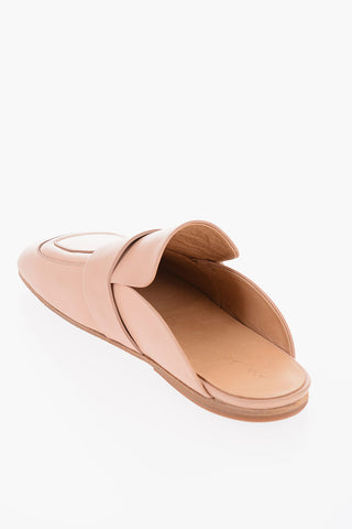 Mules Flat SPATO in Pelle con Suola in Cuoio