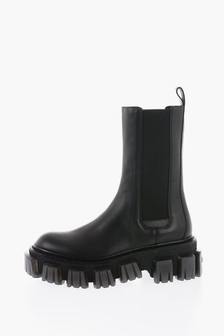 Statement Sole CREPE LUG Leather Chelsea Booties